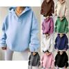 Women's Sweatshirt Solid Color Long Sleeve Hooded Solid Color Loose Sweatshirt Women's Top