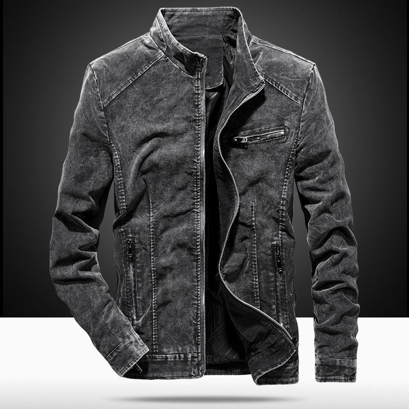 Осенняя джинсовая куртка Мужская молодежная куртка в корейском стиле Приталенный мужской топ Мужская куртка