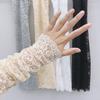Women Summer Lace Sunscreen Arm Sleeve Breathable Mesh Lace Sleeves Cover Long Fingerless Driving Gloves