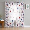 Independence Day Pentagram Sheer Window Curtains For Living Room Kitchen Children Bedroom Voile Hanging Curtain