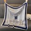 Latest Design Lady Silk Satin Scarf Women Handkerchief Stripe Printed Female Square Head Bandana Small Neck Muffler Hijab