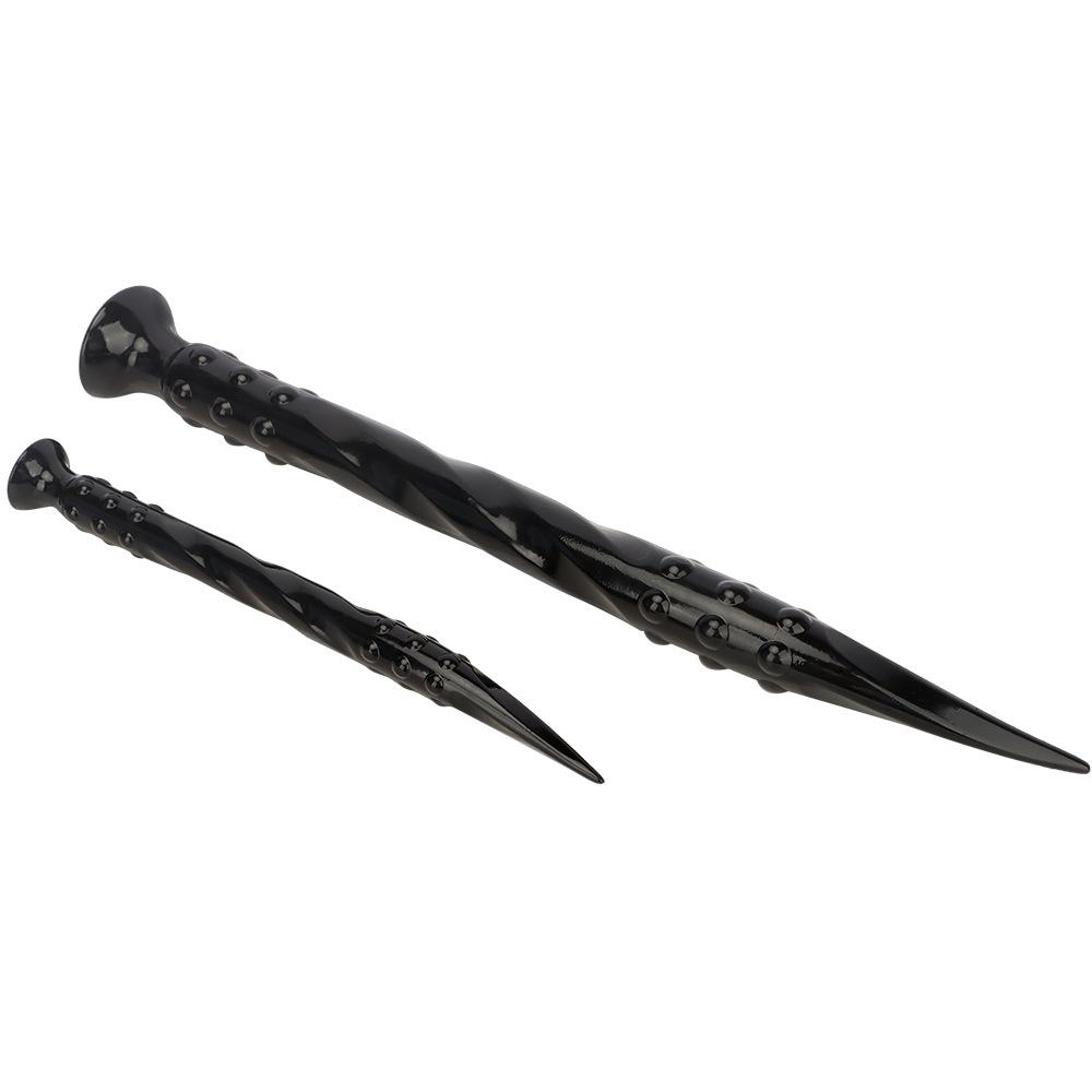 Очень длинная черная ПВХ анальная пробка анальный дилататор секс-игрушка страпон пенис реалистичный член большой член фистинг