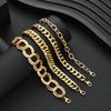 iF ME Набор из 4 модных преувеличенных металлических браслетов-цепочек, ювелирные изделия для женщин, трендовый блестящий повседневный аксессуар для вечеринок, декоративная идея для подарка