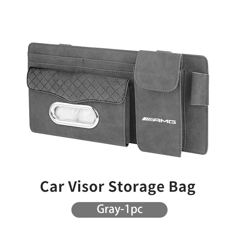Car Glasses Storage Box Sun Visor Point Organizer Tissue Pocket For Mercedes Benz AMG A B C E S G Class W201 W210 W108 W205 W203