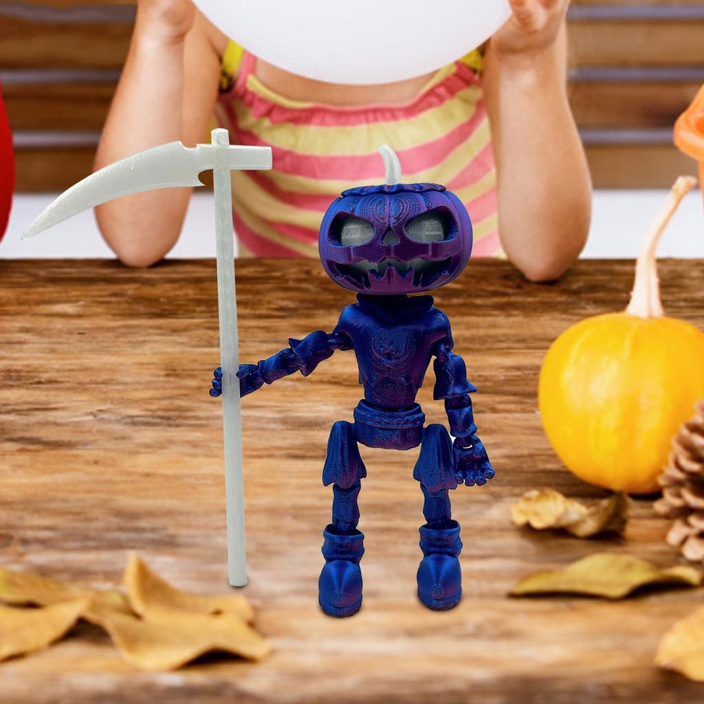 Украшения в виде черепов из тыкв на Хэллоуин с подвижными суставами и светящимися праздничными украшениями для сада