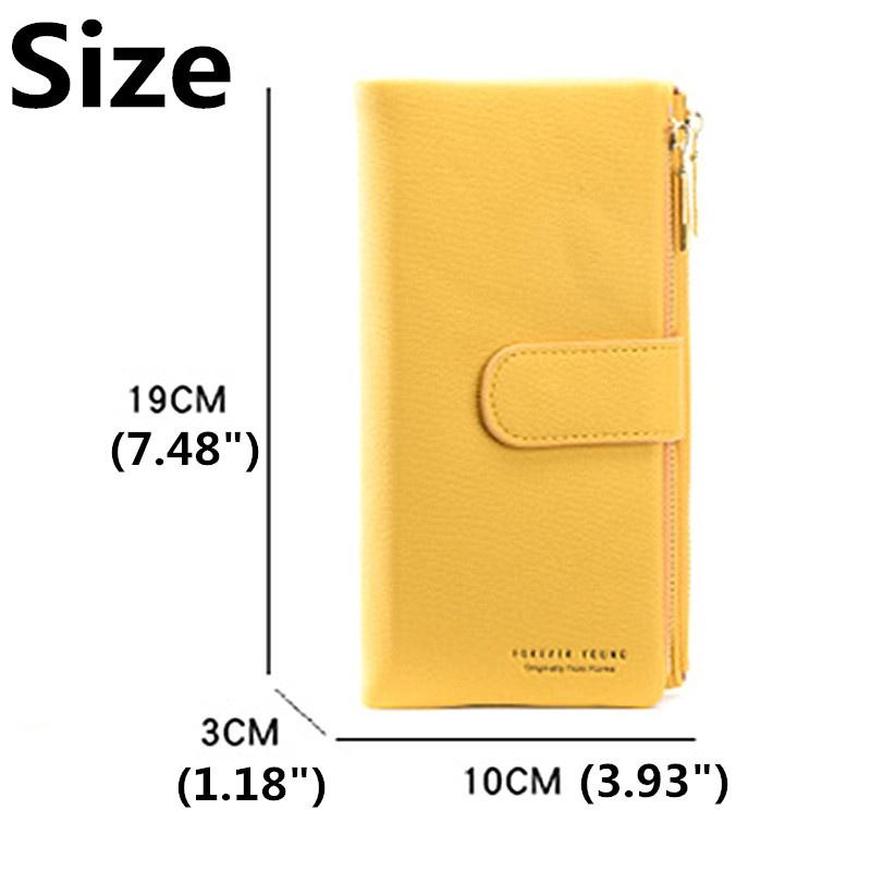 RFID двухслойный женский кожаный длинный кошелек с держателем для карт большой емкости, кошелек-клатч