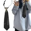 Jk Uniform Black Ties Metal Chain Heart Collar Japan Jk Seifuku Cosplay Pre-tied Tie Schoolgirl JK Suit Neckwear