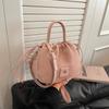 French Niche Pleated Handbag 2024 Summer New High-end Drawstring Bucket Bag Versatile Shoulder Messenger Bag