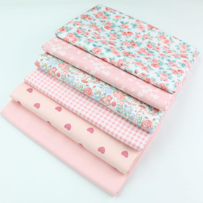 160cm*50cm Sweet little floral pink rose cotton fabric DIY bedding apparel dress patchwork fabric kids handwork cotton cloth