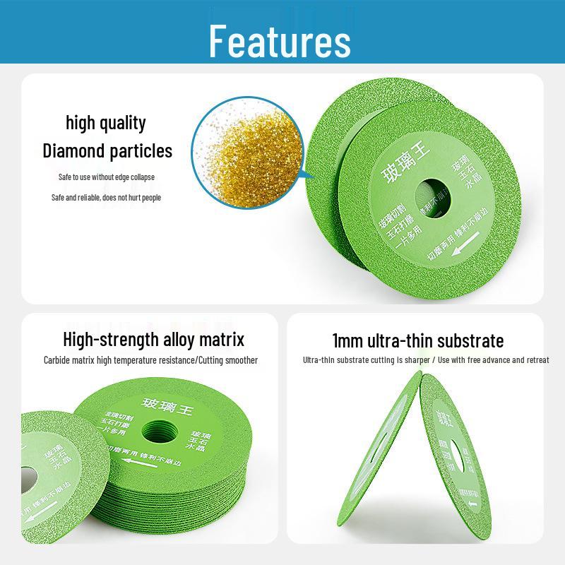 Glass King Tile & Ceramic Cutting Disc - Precision Grinder Blade for Wine Bottles & Jade, No Edge Chipping.