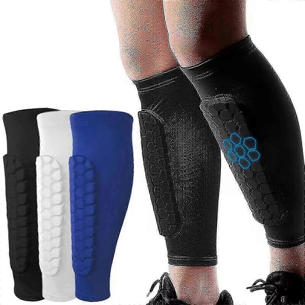 Football Shin Pad For Adult Teen Kid Slip Resistant Breathable Soccer Shin Guards Football Compression Leg Shin Sleeves White M
