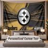 Custom Name Text Tapestry Pittsburgh Steelers Personalized Polyester Wall Tapestry For Bedroom And Room