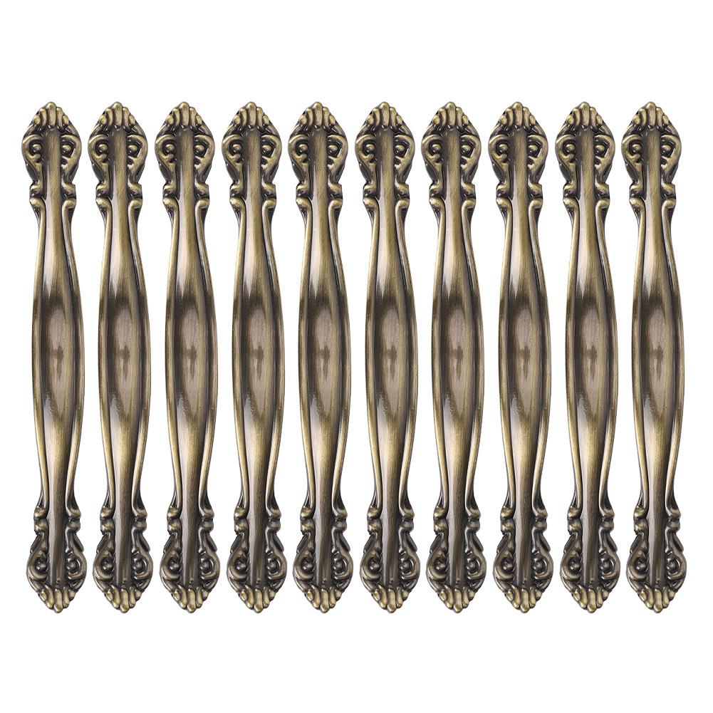 10 комплектов бронзового тона с ручкой и фурнитурой для шкафа для комода, шкафа, домашнего офиса