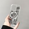Крутой чехол-зарядка с граффити-котом для iPhone 17 Air 16 E 15 14 Plus 13 12 Mini 11 Pro Max Прозрачный силиконовый чехол с бортиком