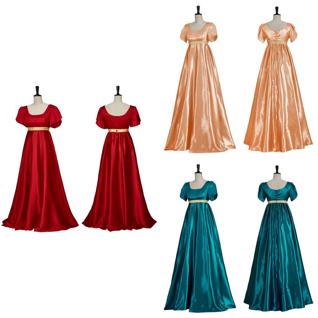 Элегантное винтажное викторианское платье с завышенной талией в стиле ампир, бальное платье эпохи Регентства, полиэстер