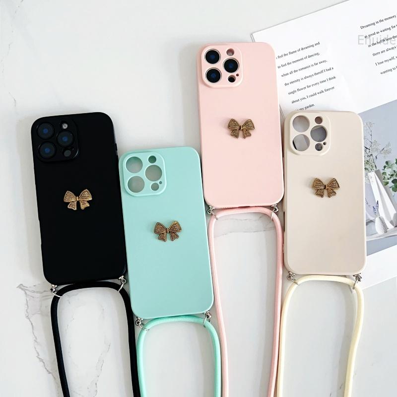 Lanyard Case For Xiaomi Redmi 15 15C 14C 13C A5 A3 Note 14 Pro 13 12 Crossbody Cord Strap Metal Butterfly Diamond Soft TPU Cover