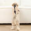 Мягкая флисовая одежда для собак Зимняя с закрытыми четырьмя лапами Плюшевое пальто для питомца D-кольцо Молния Куртка для щенка Осенний комбинезон Для маленькой средней собаки