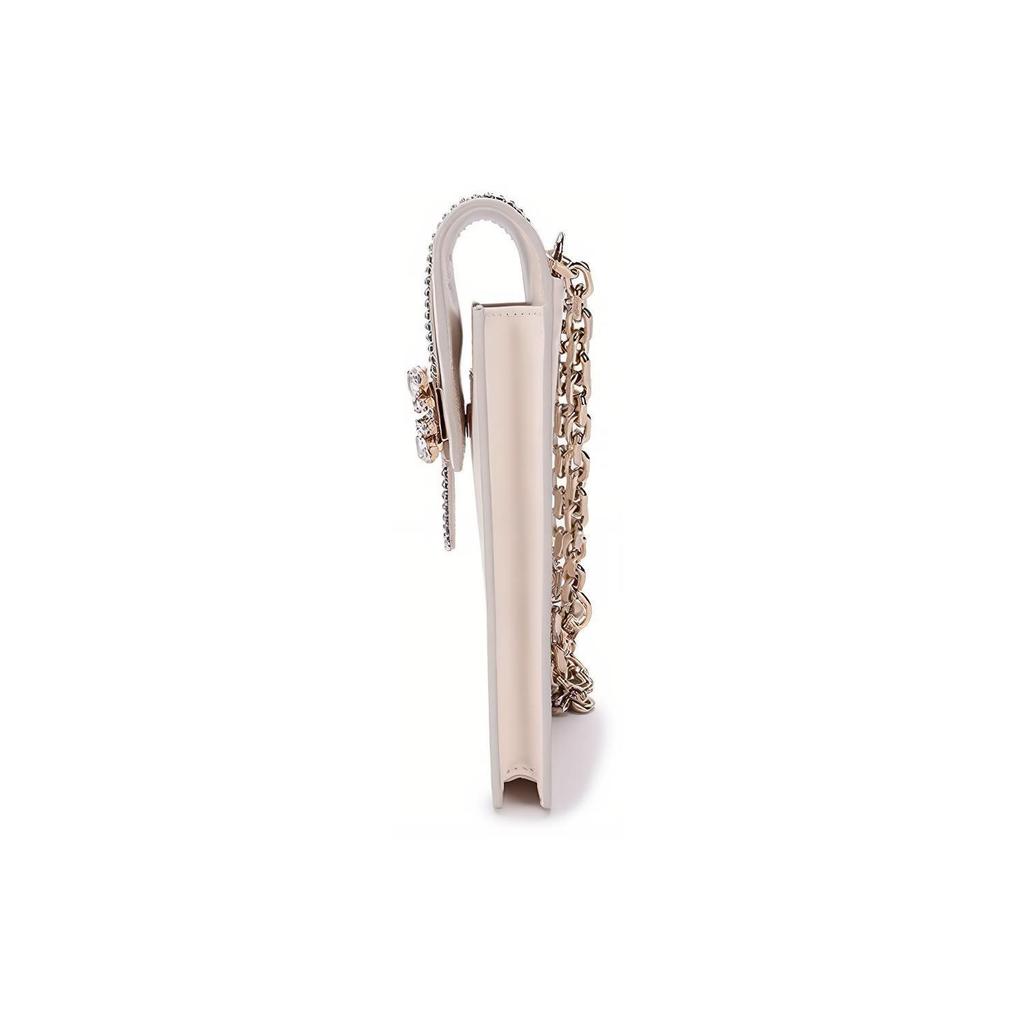 Roger Vivier Брошь Vivier Серия Версаль Алмазная пряжка Кожаная мобильная сумка через плечо Женская сумка через плечо Кремовый RAWAVFO0300MU5C019