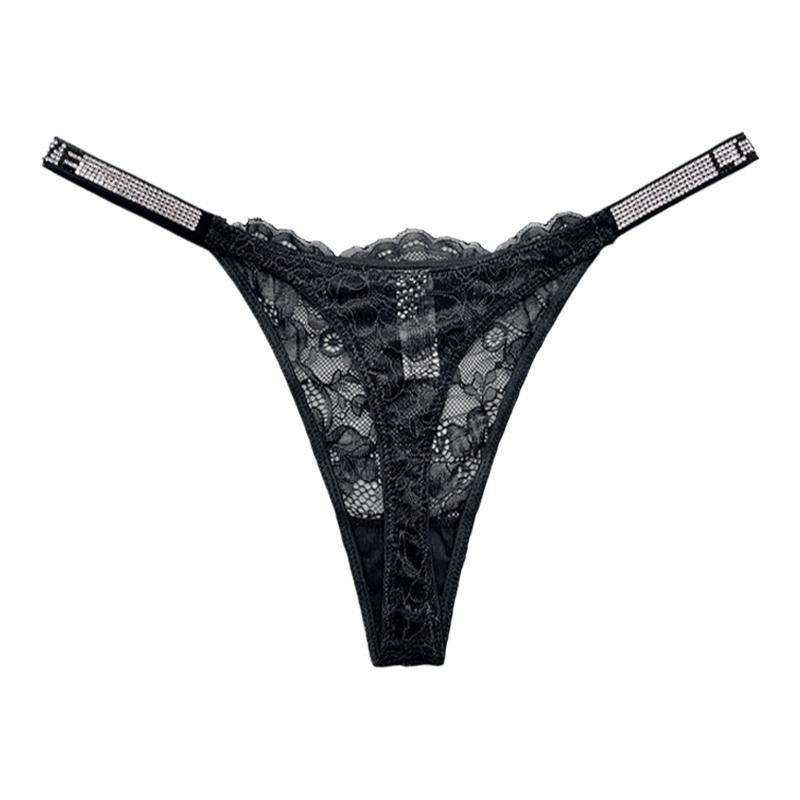 Сексуальные кружевные стринги со стразами: Бесшовные, на тонких бретельках, Прозрачные трусики