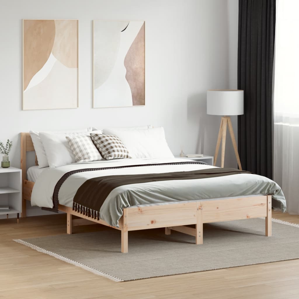 Vidaxl Rama Łóżka Bez Materaca, 160X200 Cm, Lite Drewno Sosnowe