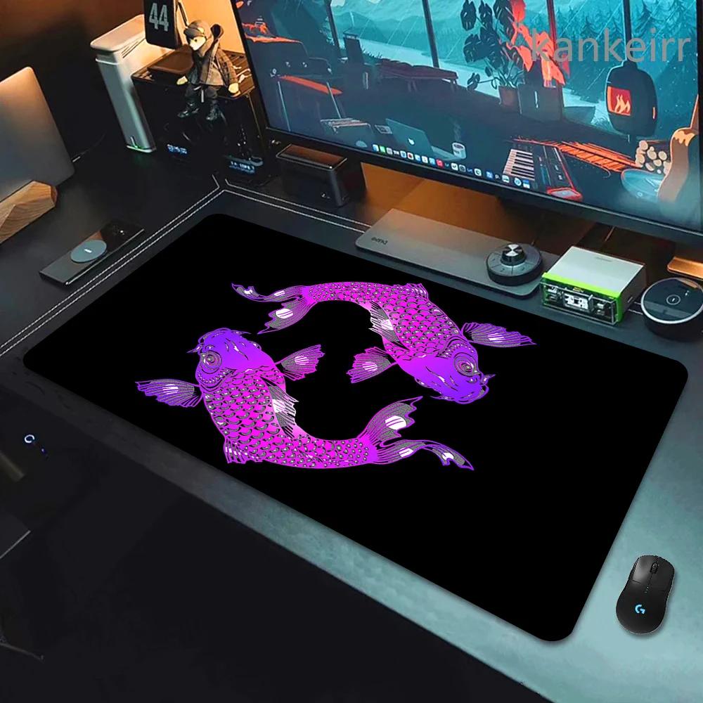 Gaming Mouse Pads Koi Taichi Neutral Table Mats Computer Mousepad Company Big Deskmat 90x40 Large Gamer Mousepads Fish Mouse Mat