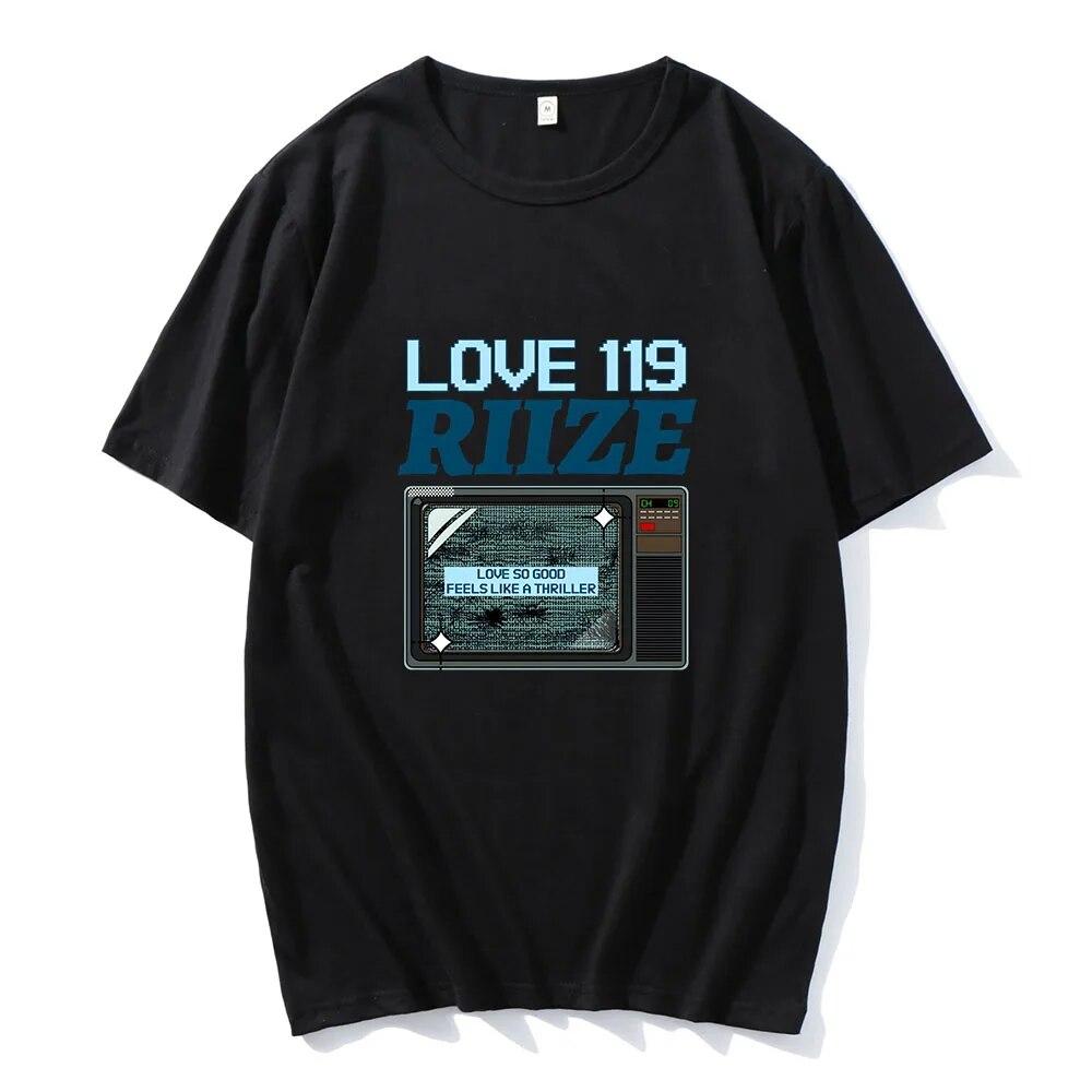 Футболки Love 119 Riize Rise and Realize для мальчиков, футболка с принтом Kpop Band, хлопковые женские футболки с короткими рукавами, весенние повседневные футболки