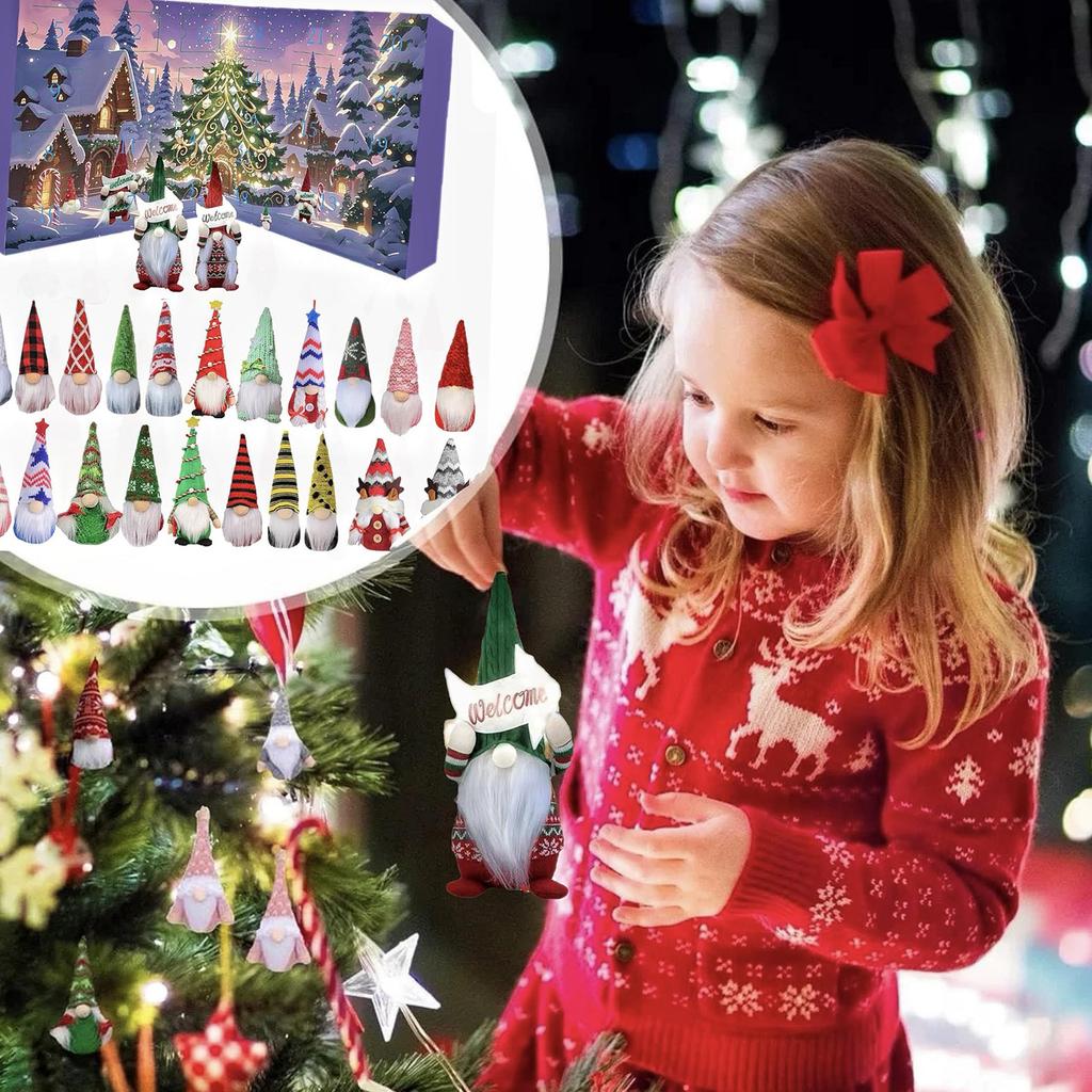 Подарок Адвент-календарь Гном – Обратный отсчет 24 дня до... с подвесками и украшениями на тему гномов