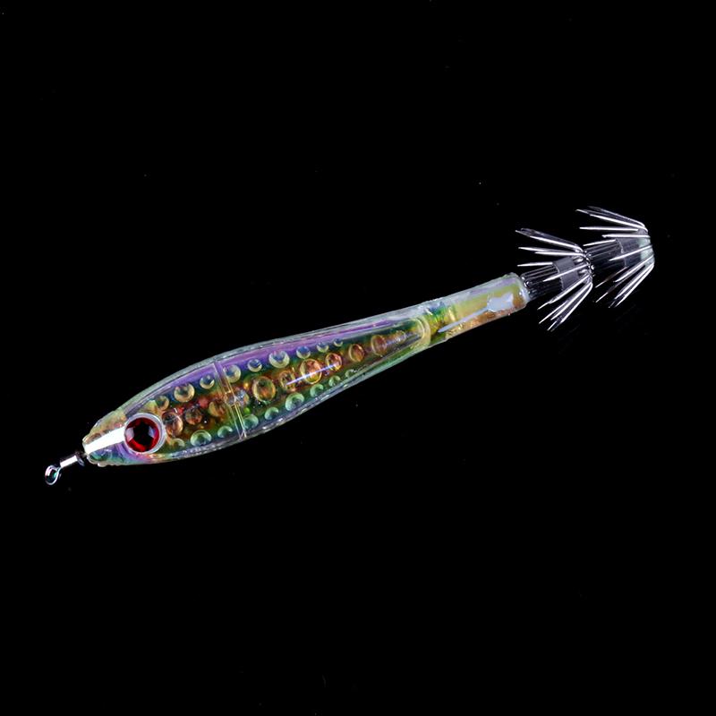 5PCS HENGJIA Plastic Squid Jigs Colorful Jig Hook for Sea Fishing Sinking Lure