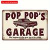 2D Flat Wooden 30*20cm 1pc Vintage "Pop Pop's Garage" Wooden Sign Wall Art, Retro Car-Themed Decor for Cafe, Kitchen, Bar, Home Ideal Gift for Garage