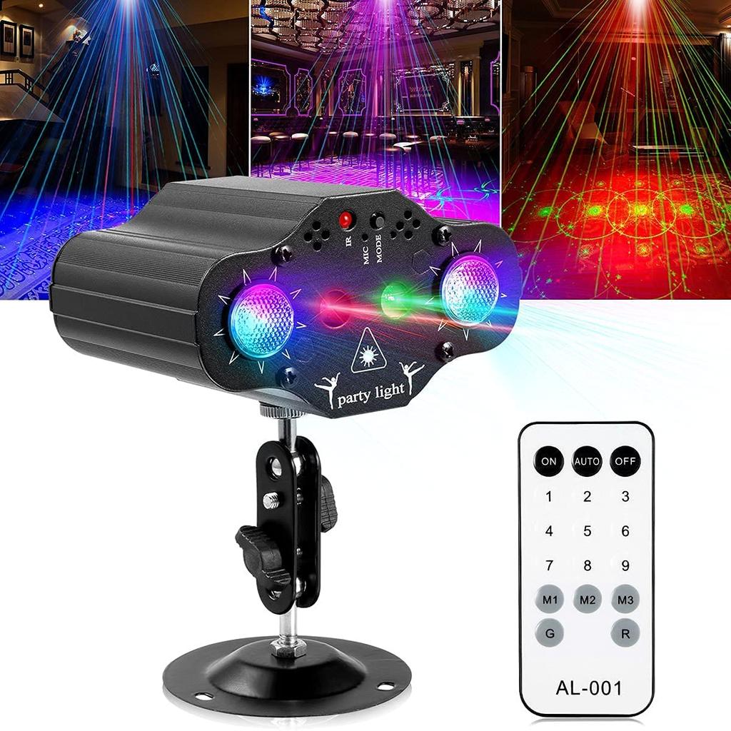 1SET Stage DJ Party Laser Projector Disco Voice Activated Red Green Blue Strobe Lights Club Family Festive Christmas Lights