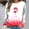 Women's Sweater Pullover Christmas Party Clothes Autumn New Long Sleeve T-Shirt Imitation Cotton O Neck Top Casual Sweatershirt