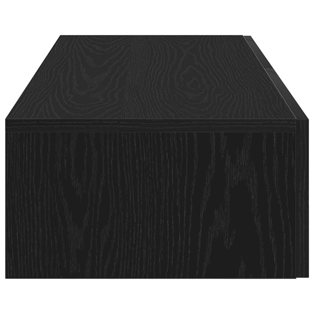 Vidaxl Półka Ścienna Z Szufladami, Czarna, 100X36X19 Cm