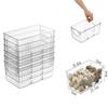 Refrigerator Organizer Bin 4 Grids Clear Food Storage Box Fridge Organizer Bins with Vegetable Fruit Pantry Organization Kitchen Accessories KTY