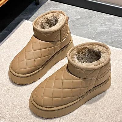 2024 Новые женские зимние плюшевые теплые ботильоны Модные универсальные женские туфли на плоской подошве Удобные нескользящие туфли на платформе Botas 36-41