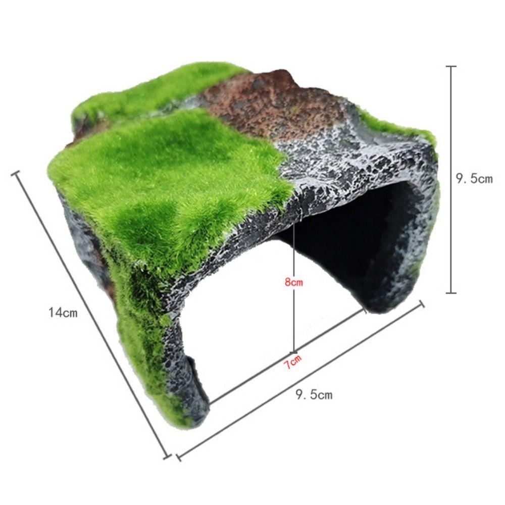 1pc Decorative Moss Artificial Resin Snake Rest Cave Reptile Cave Lizard Cave Tortoise Shelter