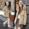 Pie overcome cotton-padded women's winter dismantling liner velvet medium and long cotton-padded clothes loose cotton-padded jacket trade