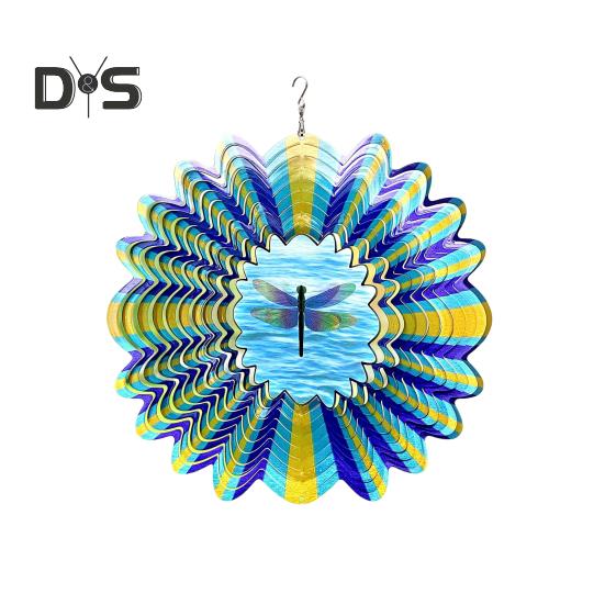 3D Animal Wind Spinner Decoration with Hook Indoor Outdoor Garden Yard Porch Colorful Turtle Butterfly Rooster Dragonfly Flower Wind Chime Hanging