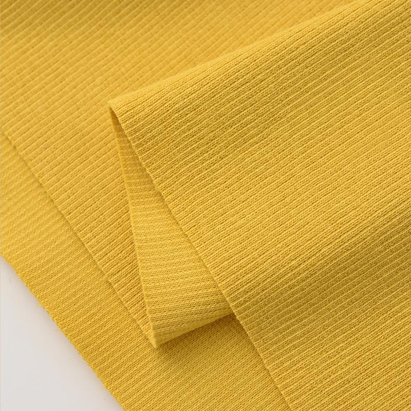 Хлопок Спандекс Рубчик Ткань Эластичный Трикотаж Манжета Пояс Штанина Рукава Толстовка Низ Футболка Топы Отделка рубчиком Джерси Трикотажная ткань в рубчик