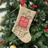 Домашний декор Мешковина Вышивка Рождественский чулок Конопля Рождественские носки Вешалка Рождественская елка Подвеска