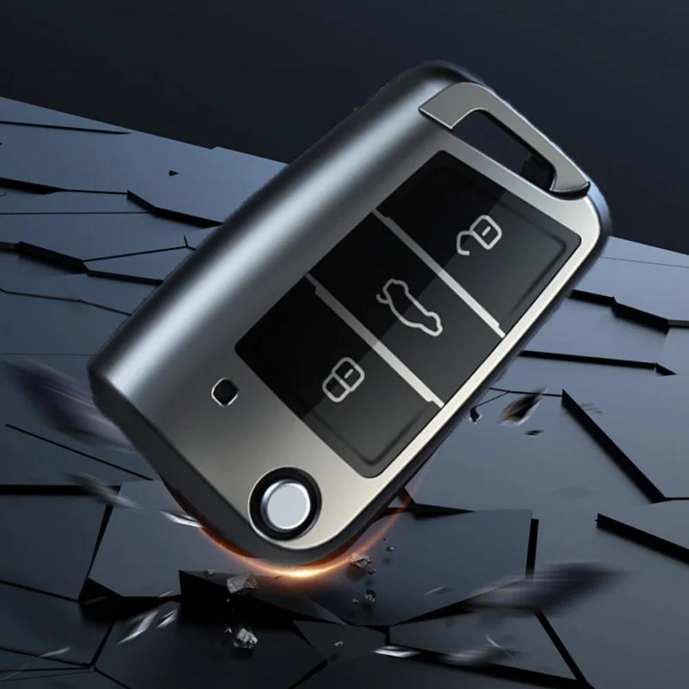 Для VW Volkswagen Golf 7 MK7 Tiguan MK2 Чехол из ТПУ для брелока Чехол для складного ключа автомобиля для Seat Ateca Leon FR Ibiza Skoda Octavia Kodiaq