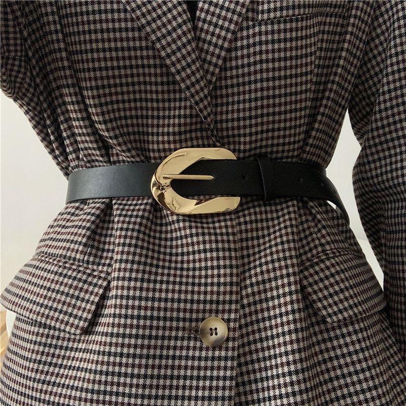 Модный женский пояс на талию из черной искусственной кожи для создания непринужденного стиля с платьями и блейзерами Осень Это