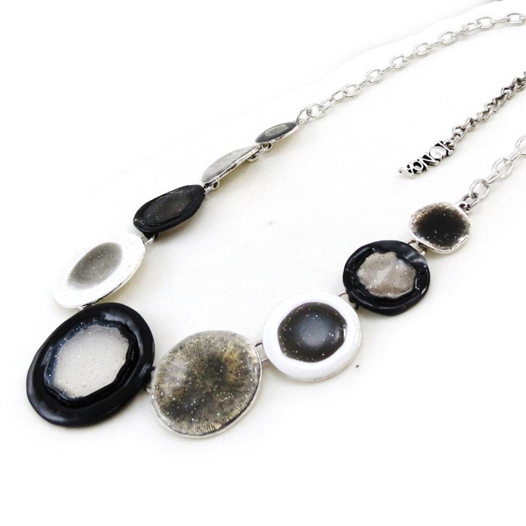 NOA [I9971] - Дизайнерское колье «Бора-Бора» черно-серый