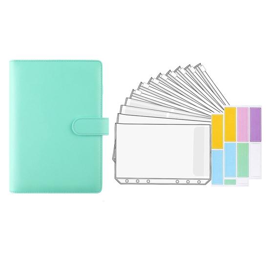 Money Saving Binder with Spending Budget Sheet Money Envelopes Hidden Compartments PVC Waterproof A6 Budget Binder Budget Planner Book