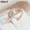 Kinel Hexagon Zircon Full Paved Rings For Women Luxury Rose Gold Color Daily Party Jewelry