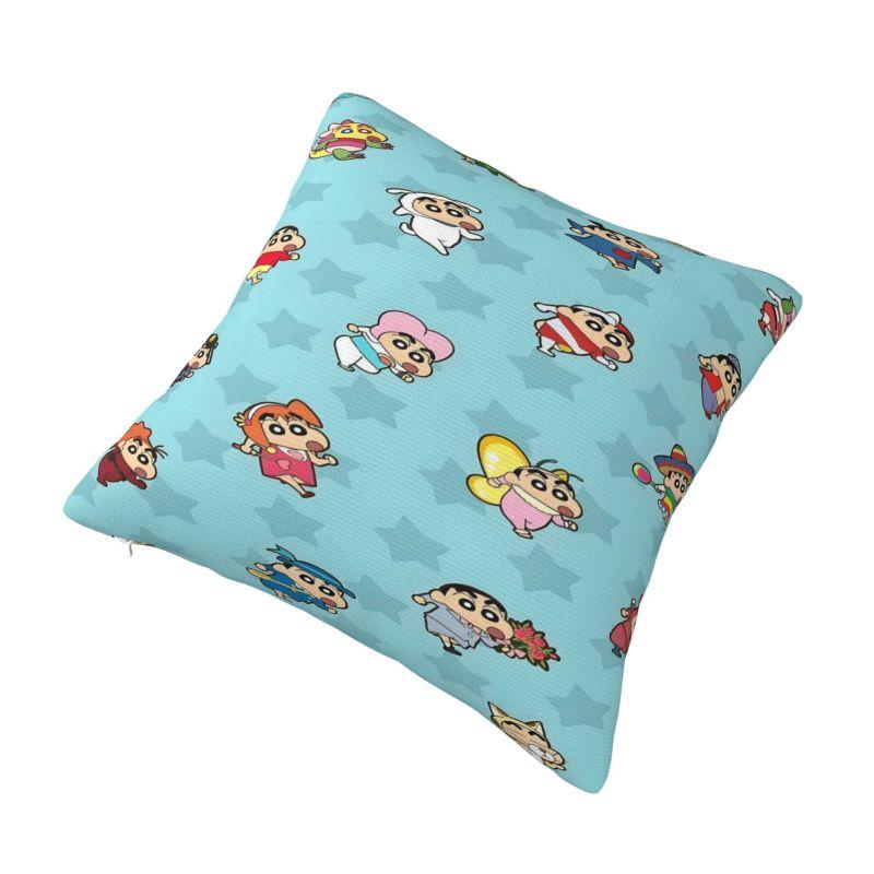 Custom Nordic Style Crayons Shins Chans Cartoon Cushion Cover 40x40cm Velvet Anime Manga Pillow for Sofa Car Square Pillowcase