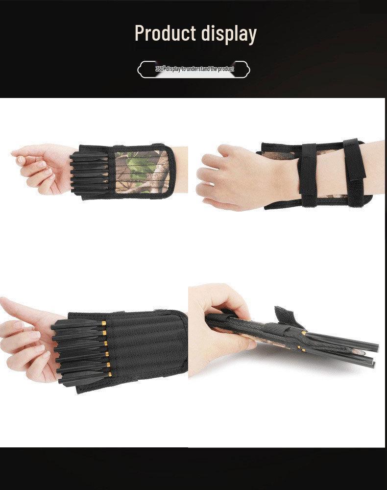 Camouflage Double-Sided Mini Crossbow Quiver, Waterproof, Stores 12 Arrows, 6.3-Inch.