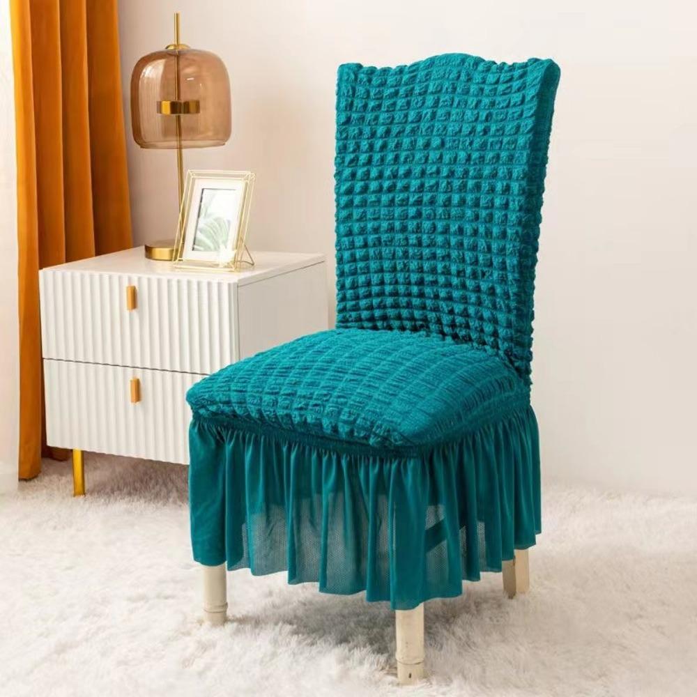 3D Bubble Lace Chair Cover Universal Stretchable Full Coverage Dining Chair Slipcover