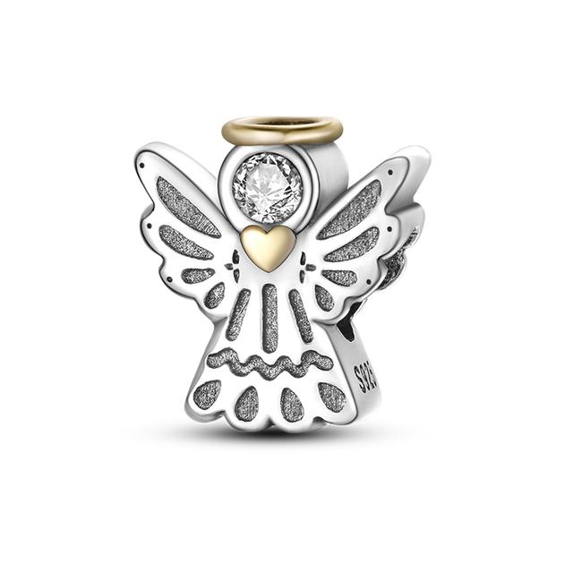 Подвески Plata Charms Of Ley 925 Elephant Katty Car Coffee, подвески, подходят для оригинального браслета Diy