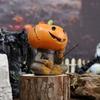 Забавная статуэтка тыквы-пугала с удочкой из смолы, милый мультяшный тыквенный эльф, водонепроницаемая, креативные миниатюрные фигурки, альпинарий