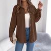 Повседневная женская полосатая рубашка средней длины однотонная на пуговицах с длинным рукавом кардиган куртка топ